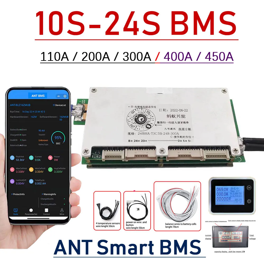 Smart Bms 24S 200A Bluetooth Lifepo4 - BMS Bluetooth Intelligente 10S ~ 24S