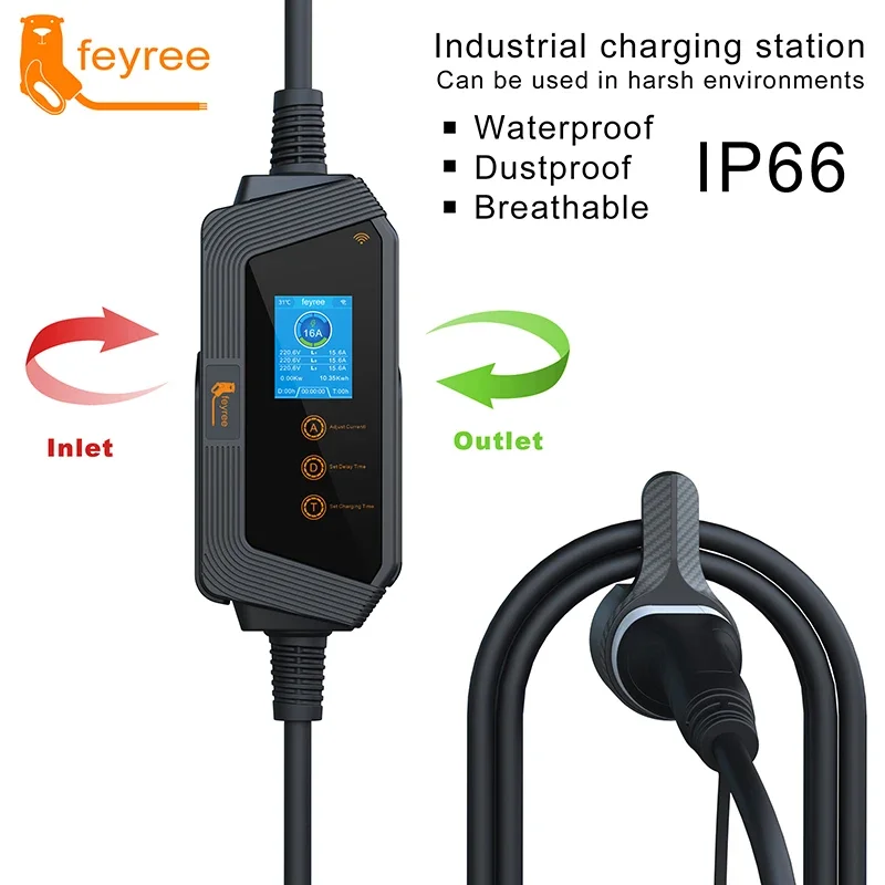 Caricatore EV Portatile Feyree - Type 2 Portable Ev Charger 11Kw Cee recensione e prezzo