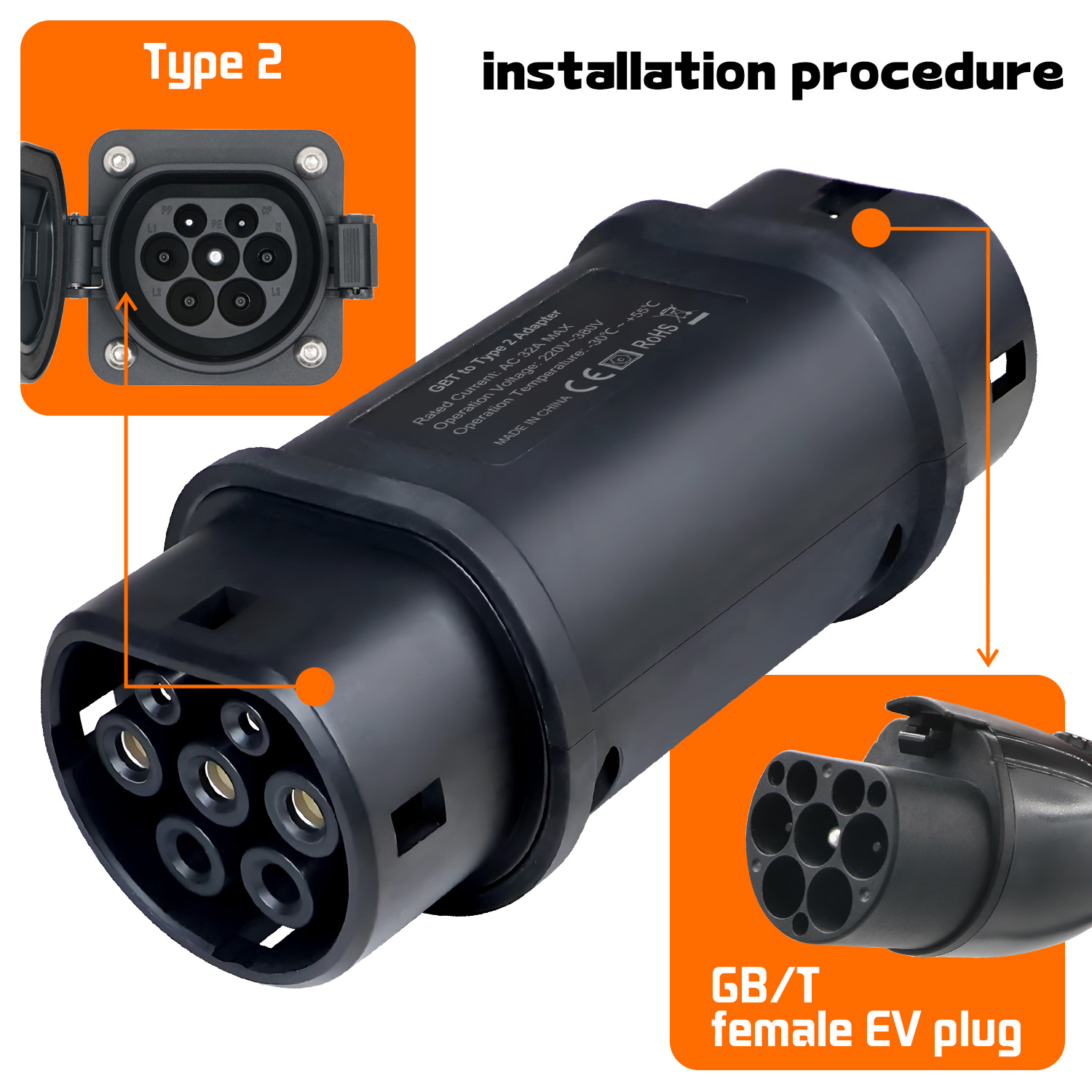 GOODCELL Adattatore stazione c - Ev Charger Type 2 22Kw 32A 3 Phase recensione e prezzo