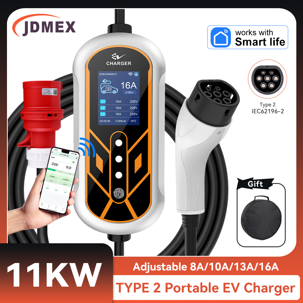 JDMEX 11KW Type2 EV Caricatore - Type 2 Portable Ev Charger 11Kw Cee recensione e prezzo