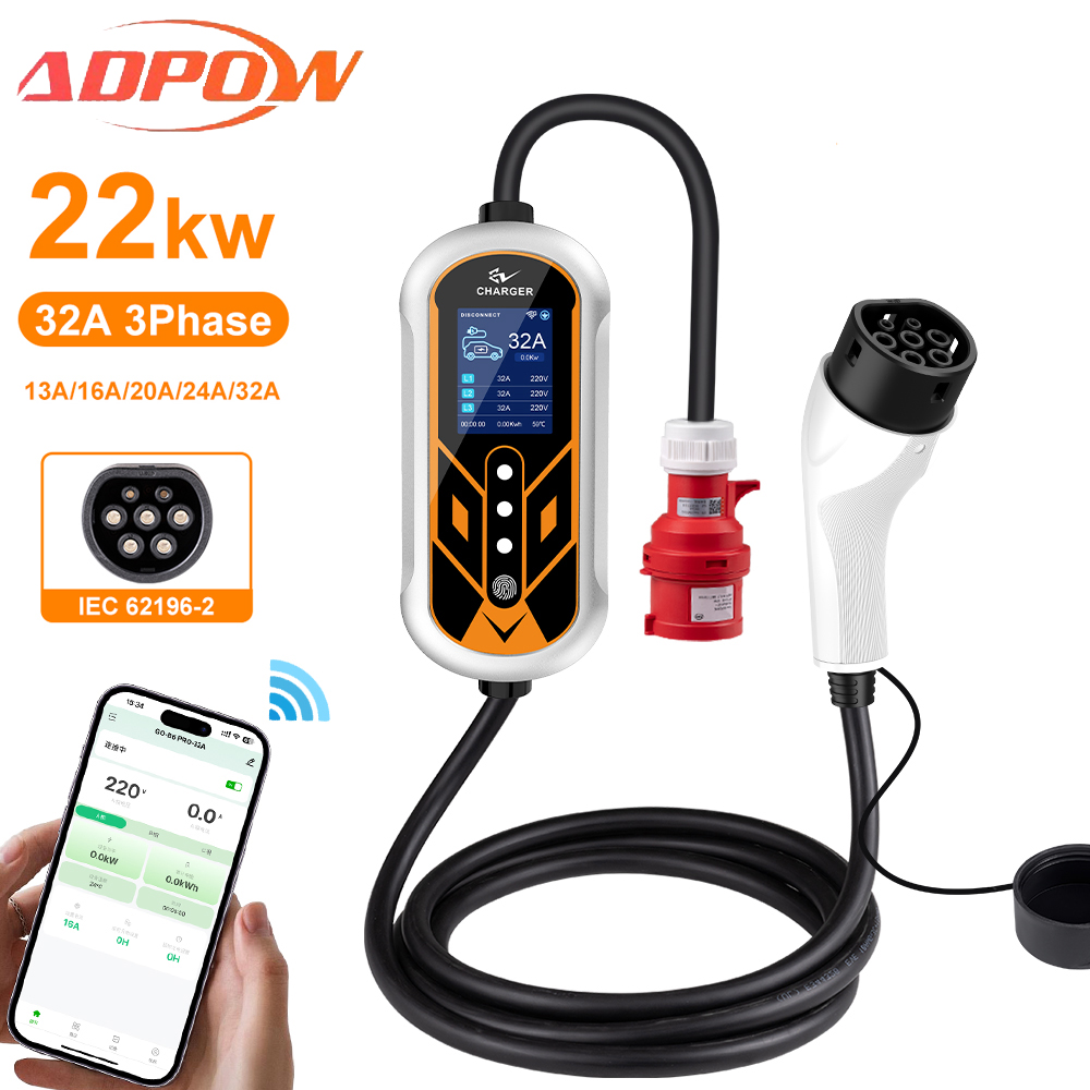 ADPOW Caricabatterie portatili - Ev Charger Type 2 22Kw 32A 3 Phase recensione e prezzo